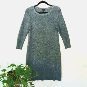 Ann Taylor Gray Knit Sweater Dress, 3/4 Sleeve, kiPetite Med